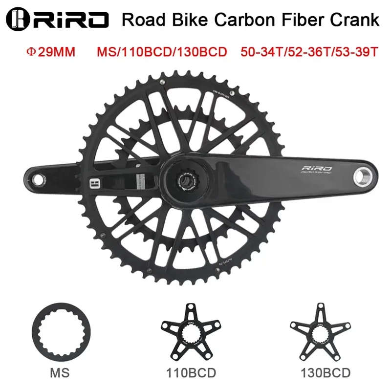 Riro uhlíkové vlákno kľuka 29 mm cestné bicykle MS Direct Mount/110/130BCD 11/12 Rýchlosť 50-34/52-36/53-39T