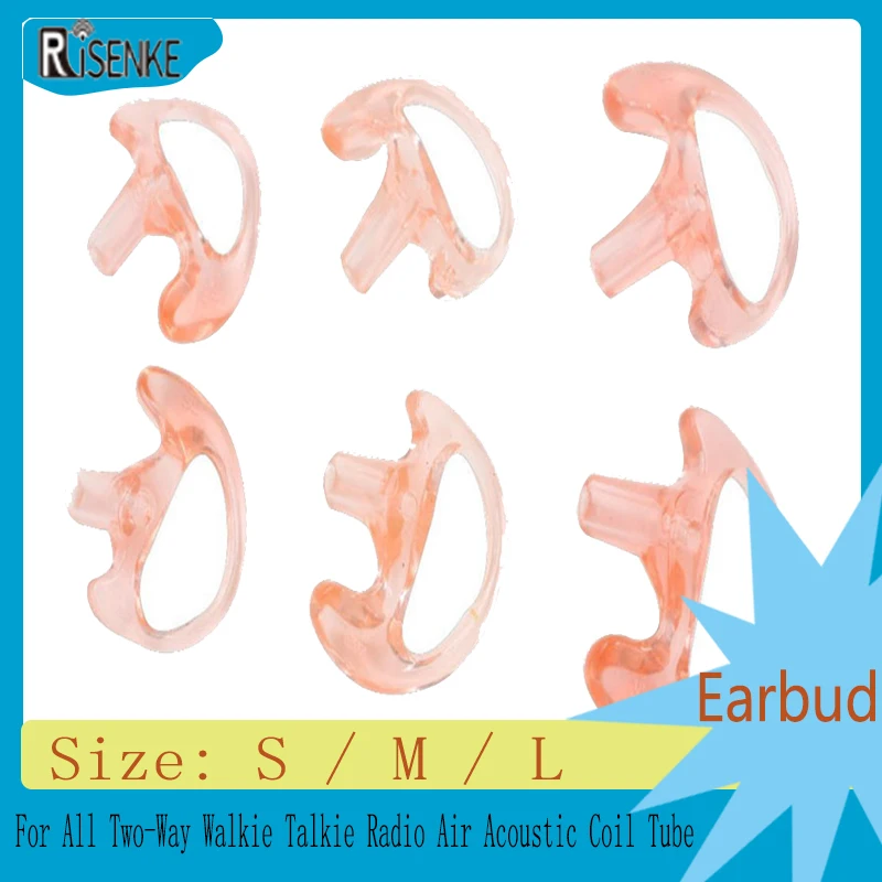 Risenke Silikone Earmold Earbud pre všetky obojsmerné rádio Walkie Talkie, vzduchová akustická zver