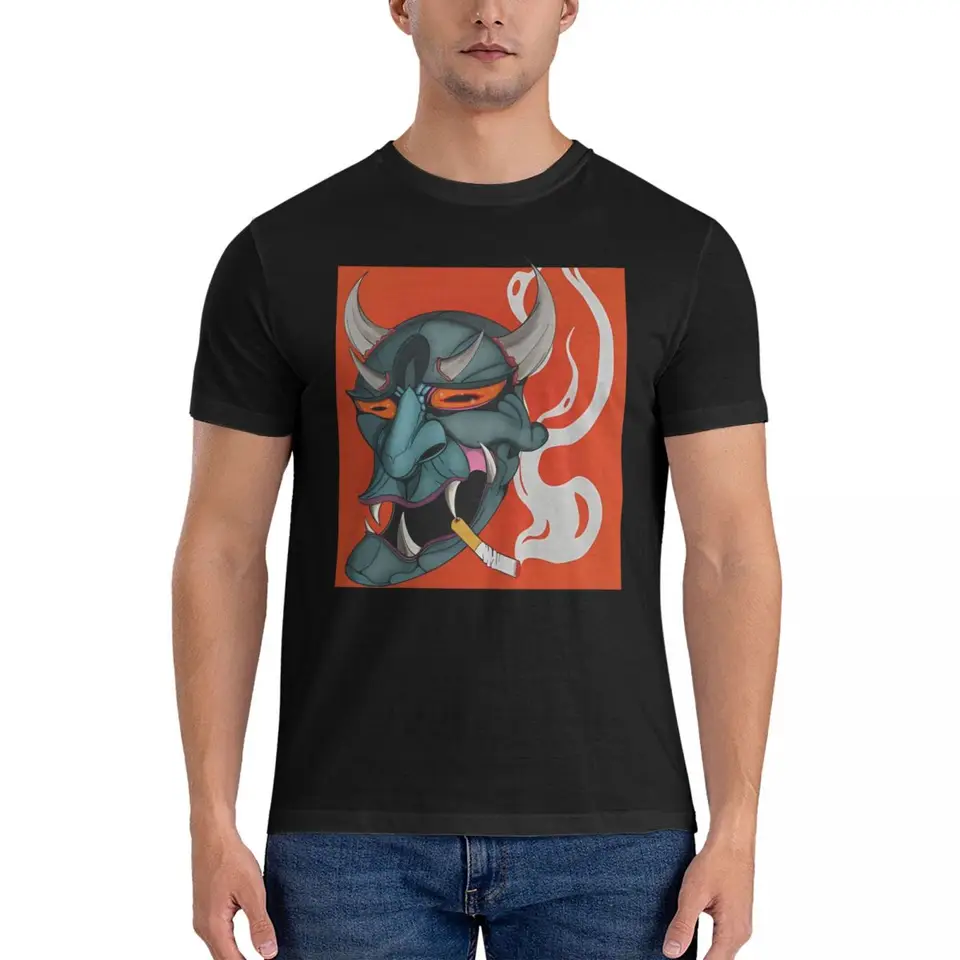 Rituálny atramentový nočný pán pánsky tričko Oni Mask Cool Tees Krátke rukáv Crewneck Tričko Cvačné darčekové oblečenie