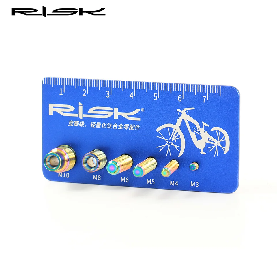 Riziko Mini bicykel merací pravítko Prenosné náradie pre bicykle Titánske skrutky meracie nástroja Metric MTB Road Road Bike Screck Meter