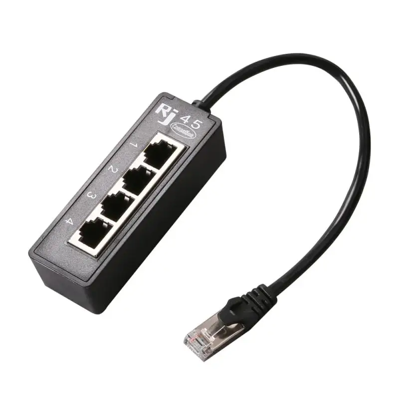 RJ45 1 Muž až 4 ženské sokety LAN ethernet 2/3 Port Splitter ethernet káblové sieťové sieť