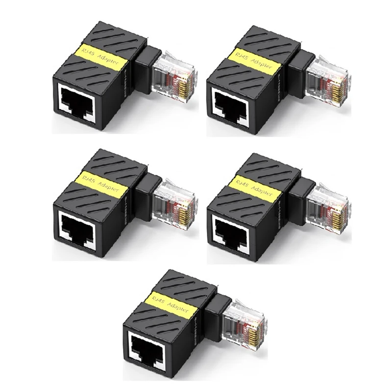 RJ45 360 ° Rotačná sieťová zástrčka 90 stupňov pravého uhla gigabitového adaptéra Univerzálny samec s ženským prevodníkom