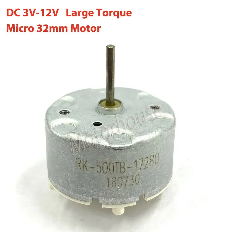 RK500TB MINI RK500TB-17280 DC 6V 7,4V 12V MICRO 32 mm Priemer guľatinu Elektrické vreteno DC Motor 15 mm dlhý robot sweeper hriadeľa