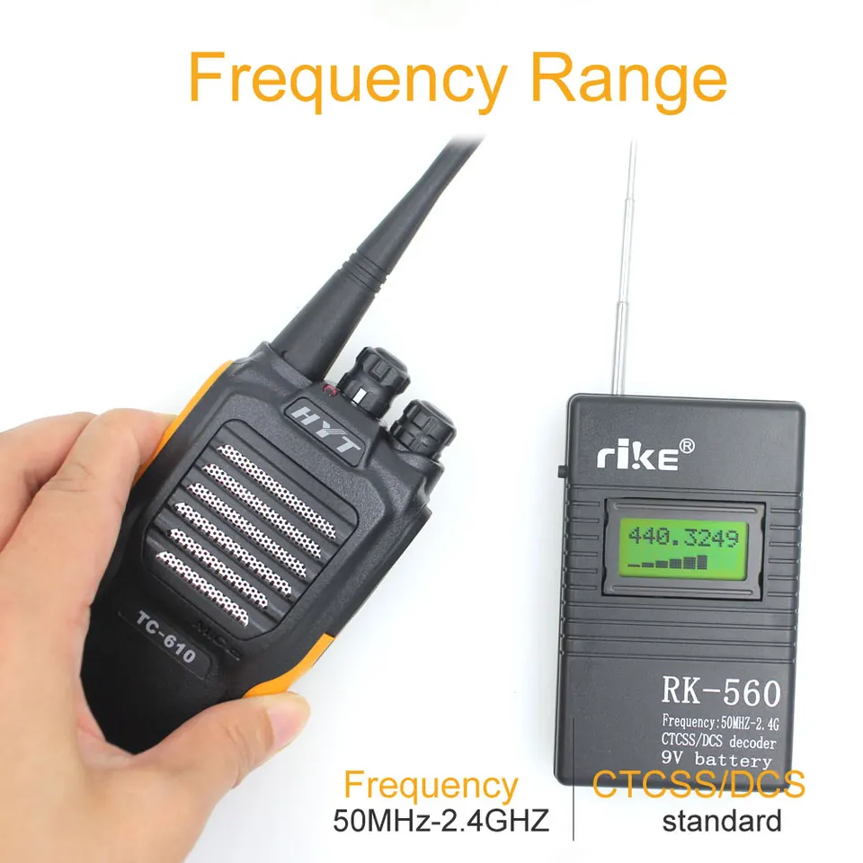 RK560 Frekvenčný počítadlo 50 MHz-2,4 GHz DCS CTCSS Radio Tester RK-560 Prenosný ručný frekvenčný meter vysoká kvalita