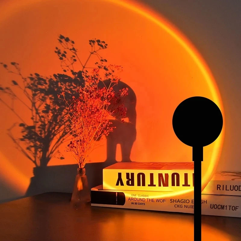 Rnntuu LED USB Sunset Lamp projektor Domáce dekorácie Nočné svetlo prenosné náladové svetlo pre obývaciu izbu stena Photography Neónové svetlá