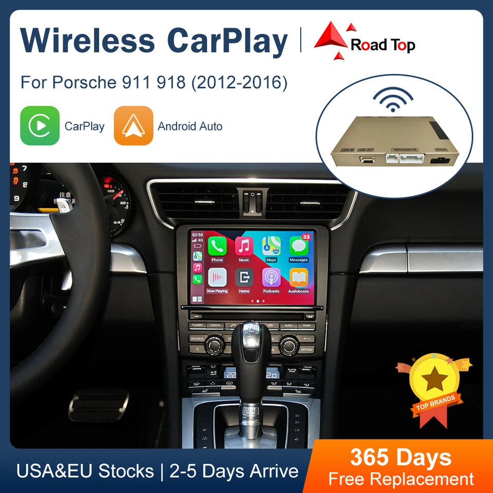 Road Top Wireless CarPlay pre Porsche 911/918 PCM 3.1 System 2012-2015 s Android Auto Mirror Link Link Airplay CAR Play