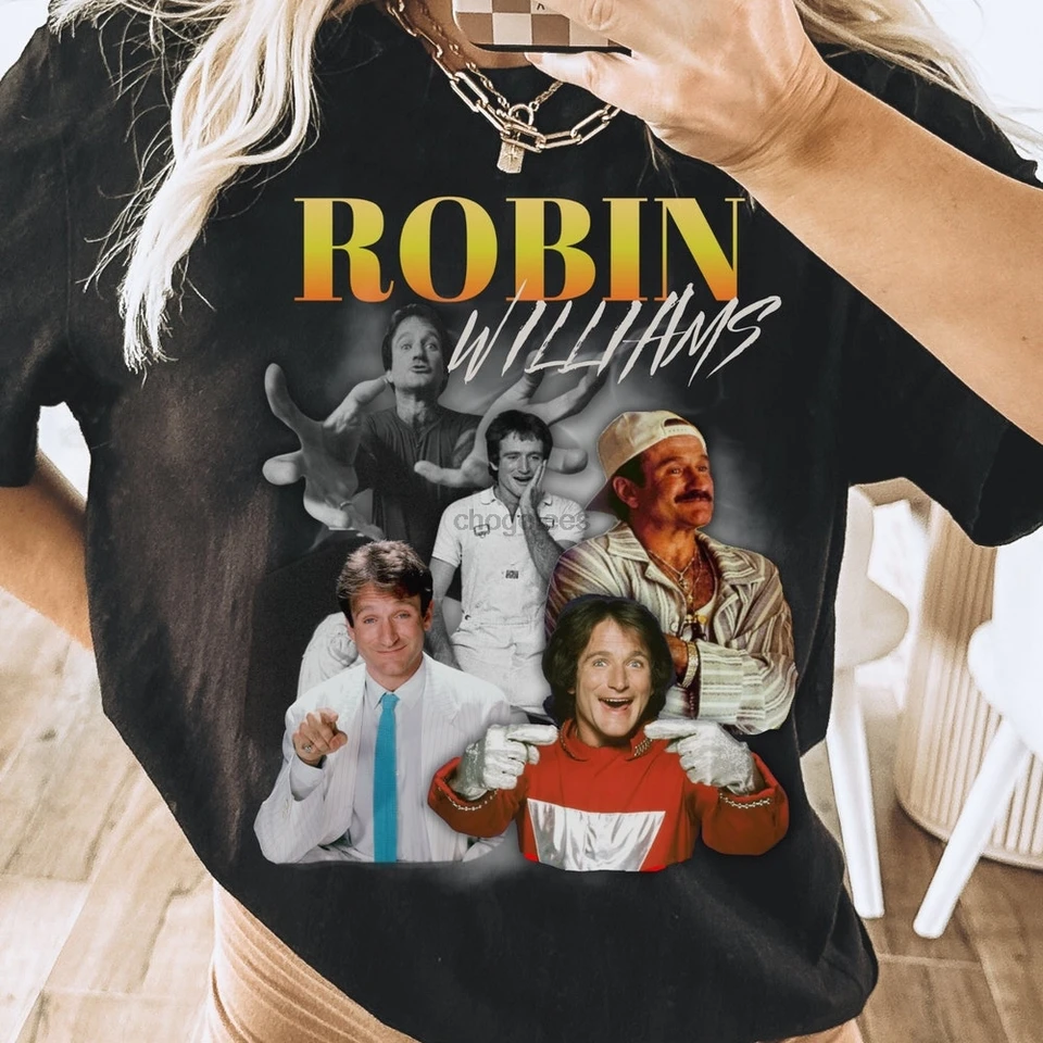 Robin Williams Bootleg košeľa unisex bella+plátno hellooo Dearie Mork 90 Vintage hip hop bootleg Robin Williams fanúšik košeľa The Bir