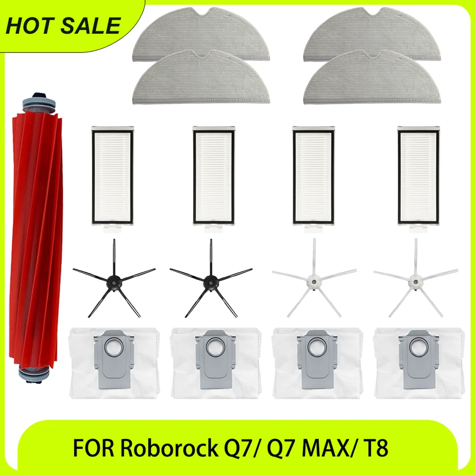 Roborock Q7 / Q7+ / Q7 Max+ Robot Vákuový kefka, filter Hepa, bočná kefa, mop handrička