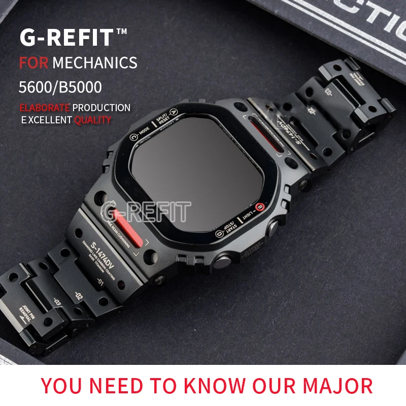 Robot G-Refit Mech Style DW5600 GMWB5000 GWB5600 G5600E Titán GWM5610 Zohazdorová oceľ kovový rámecový remienok Mechwarrior