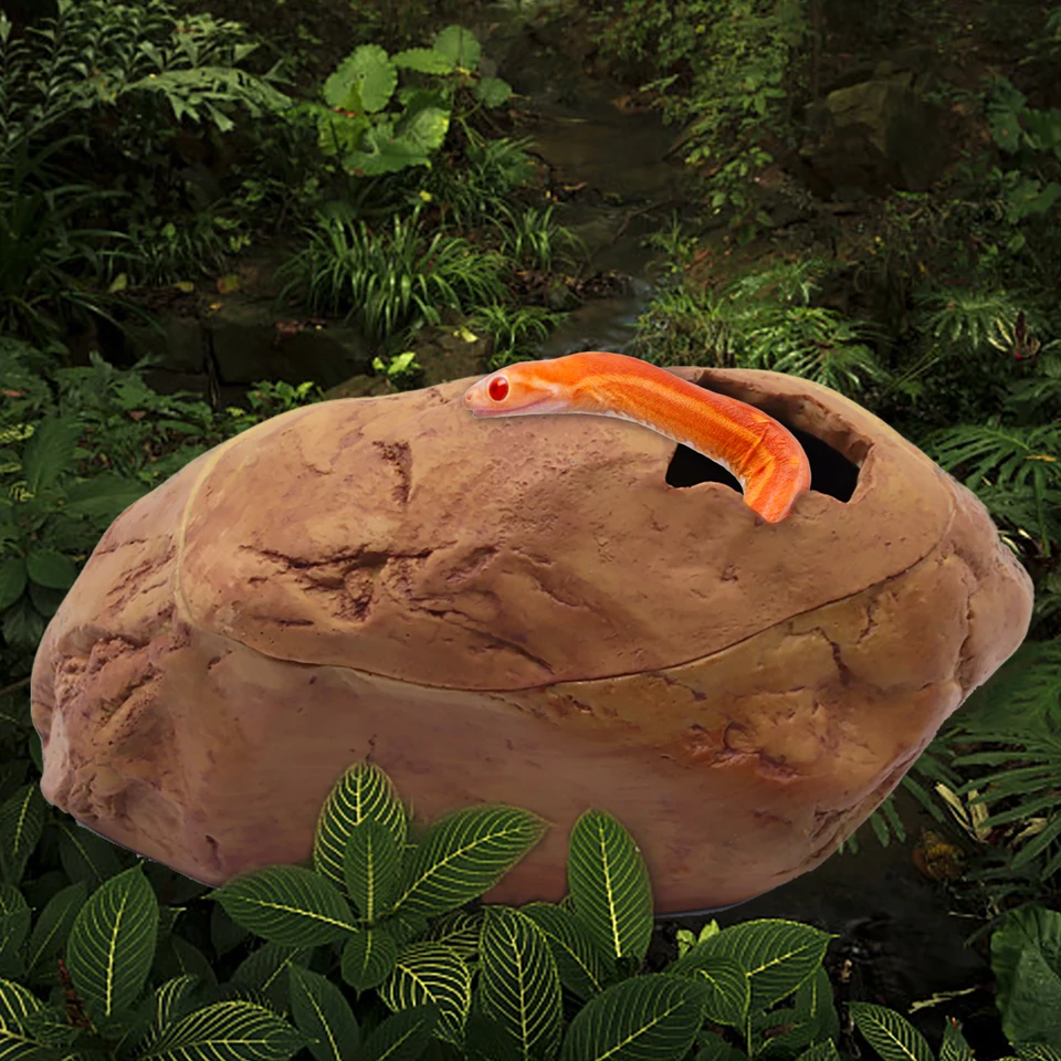 Rock Cave akvárium Turtle Reptole skryť dekorácie biotopov Lizard Snake Hideout Terrarium Ornament Escape Nest Hole
