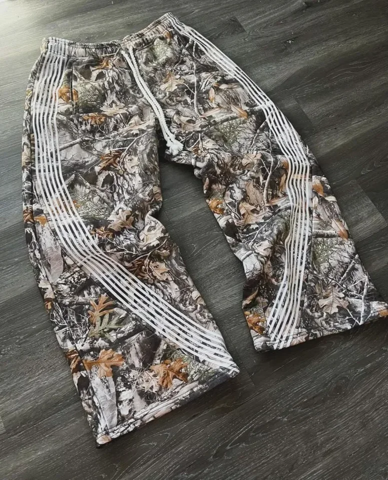 Rock Retro Loose Camouflage Športové nohavice Gotika Harajuku Osobnosť