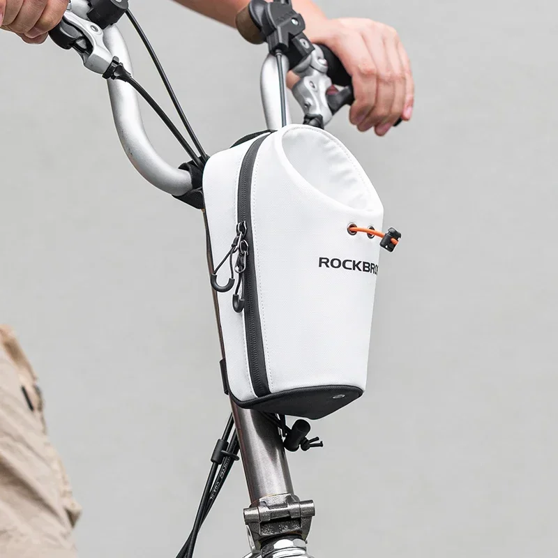 Rockbros bicykel vrecko na prednú vrecko s fľašou s fľašou s fľašou 1,5 l skladací bicykel Mountain Road Riding Tašky nastaviteľné vrecká s veľkým kalibrom