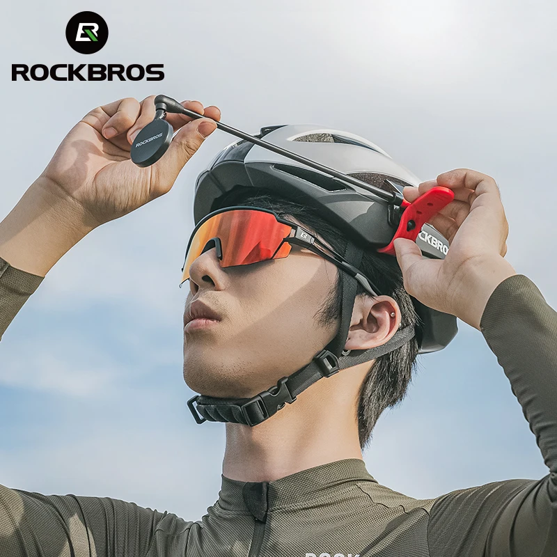 Rockbros cyklistická prilba spätné zrkadlo spätné zrkadlo 360 stupňov Rotácia nastaviteľná predĺženie spätného zrkadla Hliníkové bezpečnostné zrkadlo