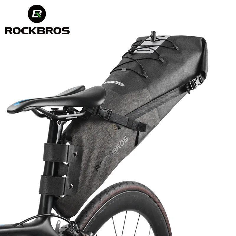 Rockbros veľké kapacity na bicykli Tašky Tašky Vodotesné reflexné sedlo Zadný bicykel vrecko Skladateľný mtb cestný nosič kmeňa Cycling Bag Cycling