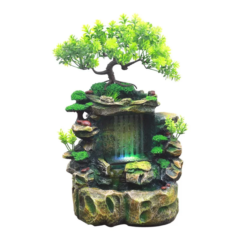 Rockery Stream stolová fontána, zenová meditácia Vnútorná vodopád s automatickou pumpou pre dekoráciu spálne pre domácu kanceláriu