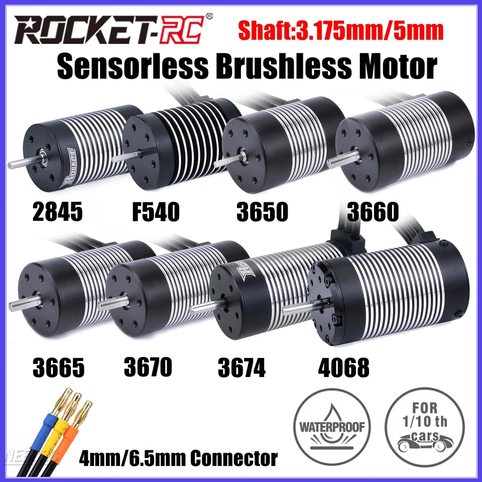 Rocket F540 2845 3650 3660 3665 3670 3674 4068 Vodotesný bezbrusový senzorový motor pre 1/10 1/12 RC CAR WLTOOY 12428 10428 WPL