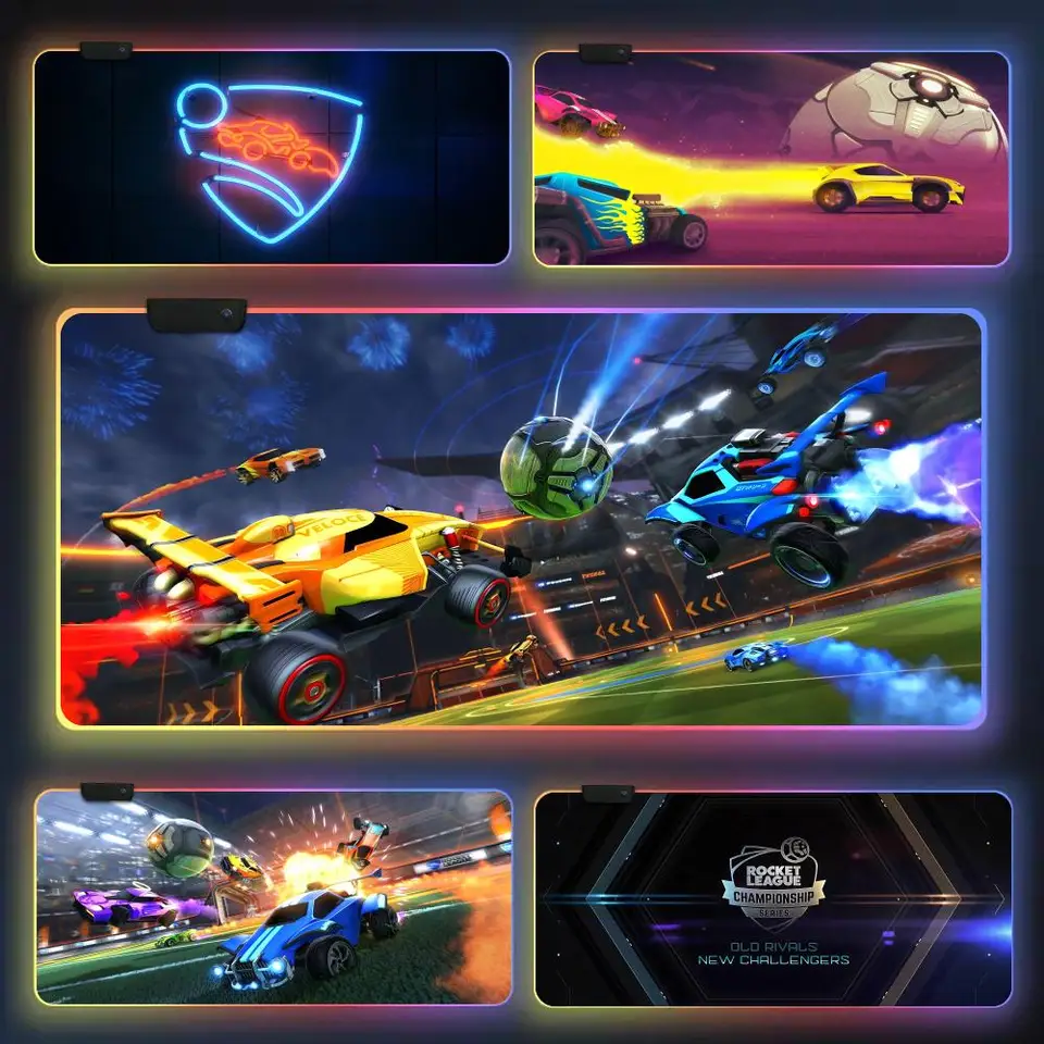 Rocket League Mouse Pad CS-Go Anime Character Luminous Super Large RGB Office Game Konkurenčná klávesnica