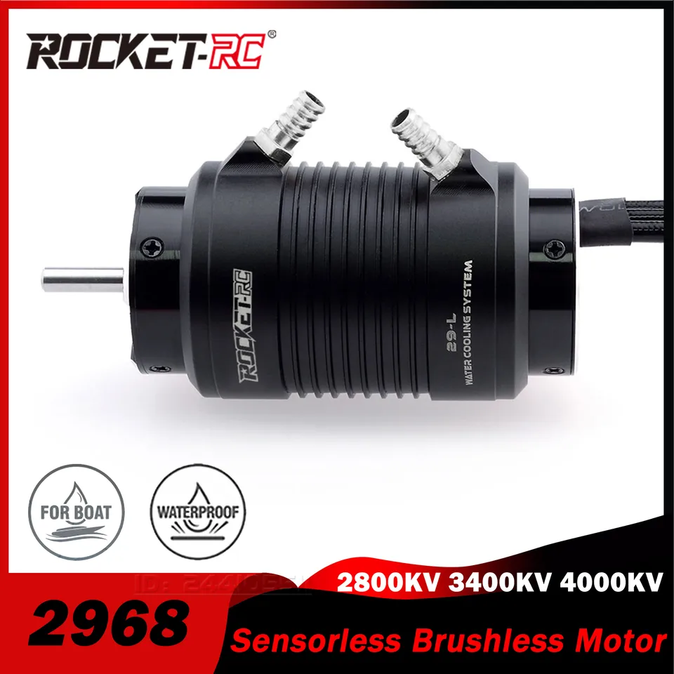 Rocket-RC 2968 RC RC Sensor bez kefy bez kefy 3400KV 3800KV 4000KV Vodotesný 4 mm vodný chladiaci plášť pre Feilun Esc Part