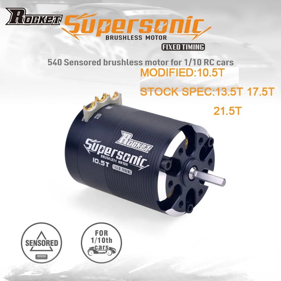Rocket Supersononic 540 10,5T 13,5T 17,5T 21,5T Sensored Brushless Motor pre modifikovanú zásobu špecifikácie 1/10 RC CAR