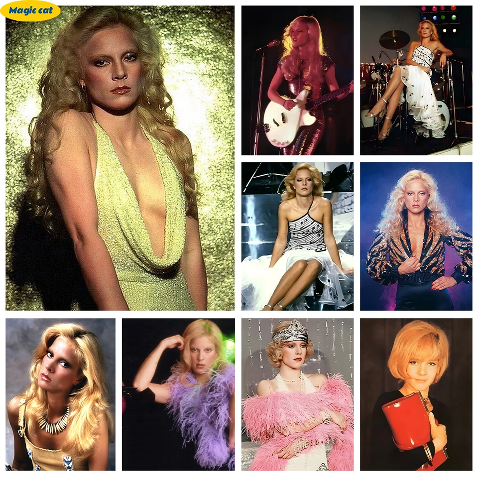 Rocková ženská speváčka 5D diamantová maľba S-SYLVIE VARTAN DIY Diamond výšivka krížový steh pre začiatočník ručný mozaik