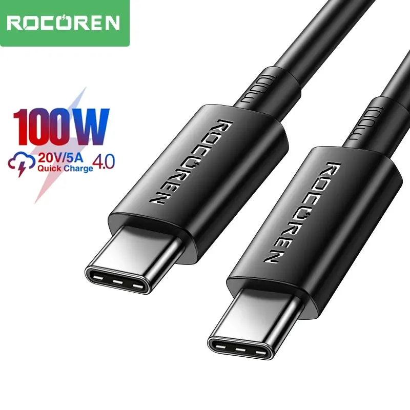 Rocoren PD 100W USB C kábel pre iPhone 15 pro Xiaomi 5A nabíjačku s rýchlym nabíjaním pre Samsung Redmi Poznámka 13 iPad Typ C Dátový kábel Dátový kábel