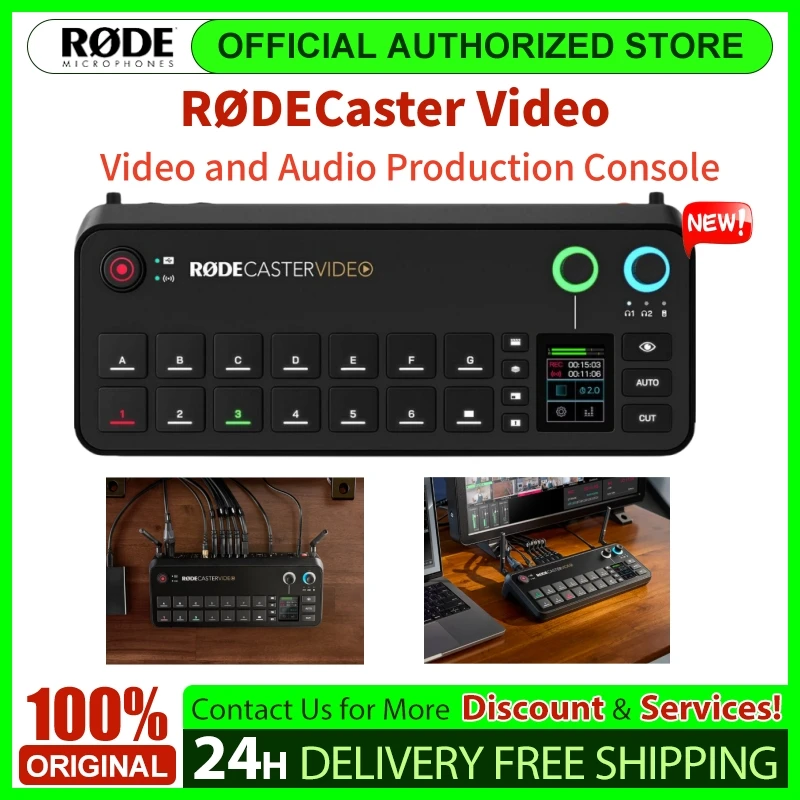 Rode Rodecaster Video All-in-One Production Console Switcher s integrovaným zvukovým mixérom 4 x HDMI a 2 x USB-C vstupy
