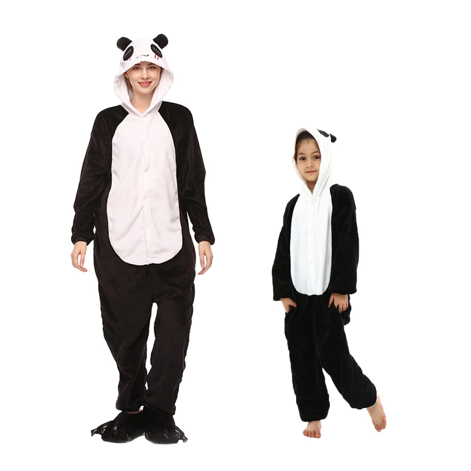 Rodinné porovnávanie oblečenia Matka dcéra oblečenie deti pijama chlapec dievča pyžamas onesie jednorožec pyžamy set kigurumi panda kostým