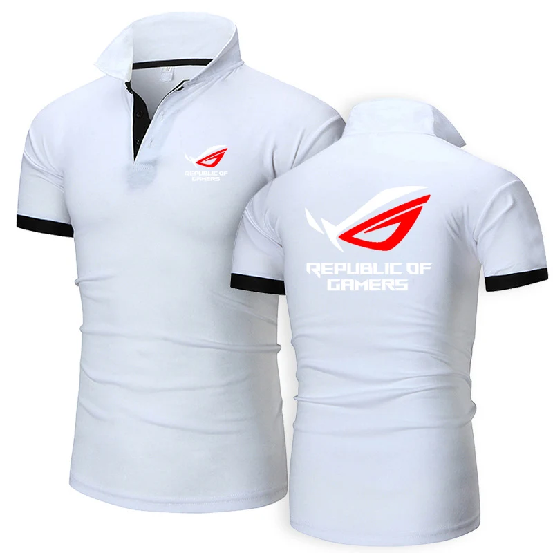 ROG Republika hráčov 2024 Pánske nové letné predajné módy Priedušné poly košele Príležitostné farebné farby Slim Fit Top Top Clothing