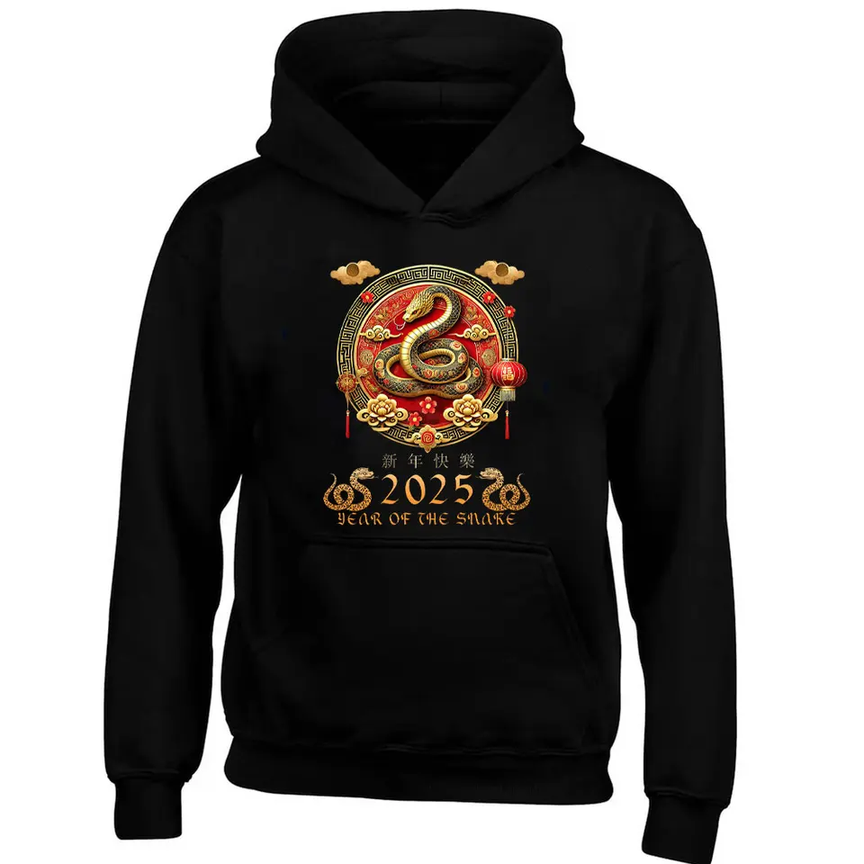 Rok hada 2025 PNG LUNAR NOVÝ ROK DIGITÁLNE ART Čínske zverokruhové remeslá Lantern estetika Y2K Clothes Hoodies Ženy