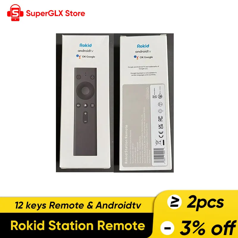 Rokid Station Remote Global Version 12 Keys Remote AndroidTV Bluetooth Connection podporujúce HDCP a cloudové hry