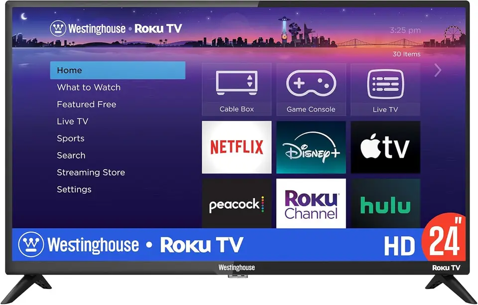 Roku TV - 24 -palcová inteligentná TV, 720p LED HD TV s pripojením Wi -Fi a mobilnou aplikáciou, TV s plochou obrazovkou kompatibilnou s Apple Home