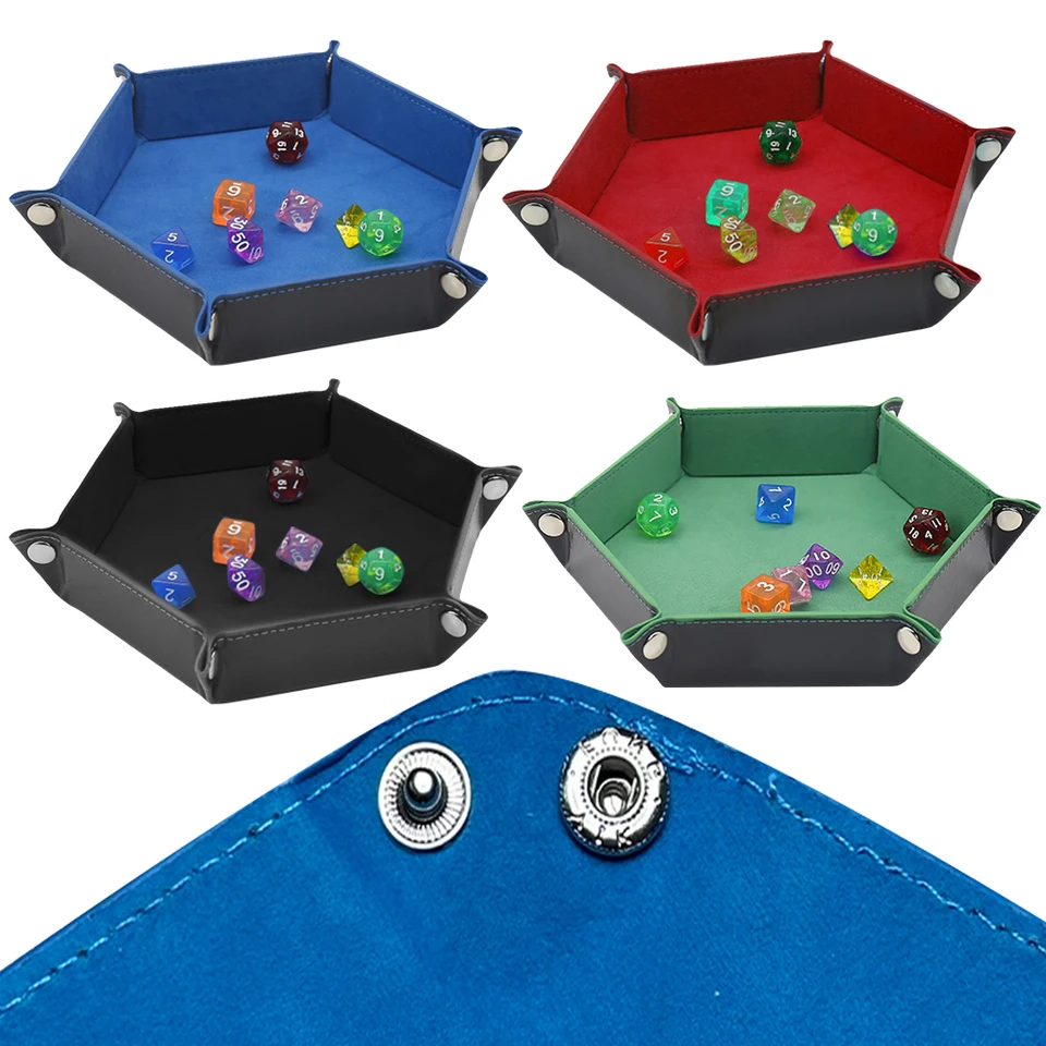 Roll skladacie hexagonálne kockové skladovanie hier Skladovník Tray Flapping Leather & Pile Pad Rack obojstranná hrubá hustá strana Storage Storage Tool