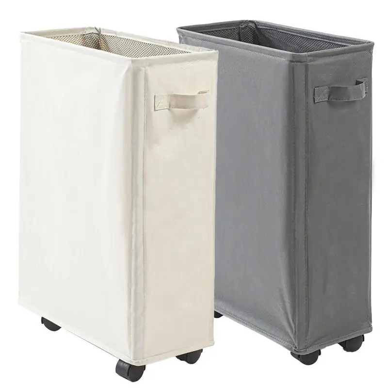 Rolling Slim Laundry Basket Wheels Skladacie bielizeň prekážky rukoväť flodovateľné organizátor Sorter Organizátor vysoký sklad