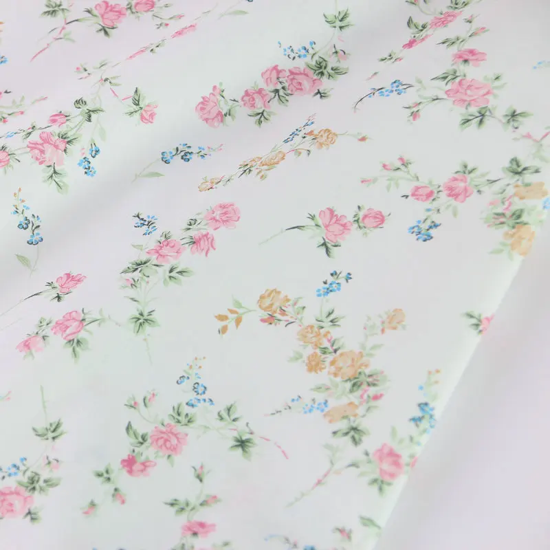 Romance ružové ruže kvetinky pringting malé kvety Liberty London tlače tlače vlastná tkanina tkanina tkanina pre šaty