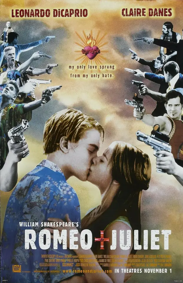 Romeo a Juliet Movie Art Art Silk Plagát tlač 24x36inch