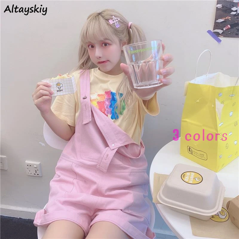 Rompers Ženy letné elegantné milé dievčatá Solid Lady Ladyuits kawaii Preppy jednoduchý dizajn 2021 Nový roztomilý all-match populárny ulzzang