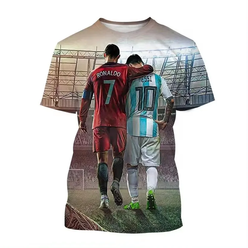 Ronaldo 3D tlačené mužské a ženské športové tričko pre denný voľný čas, móda ulice, pohodlný dres krátkych rukávov