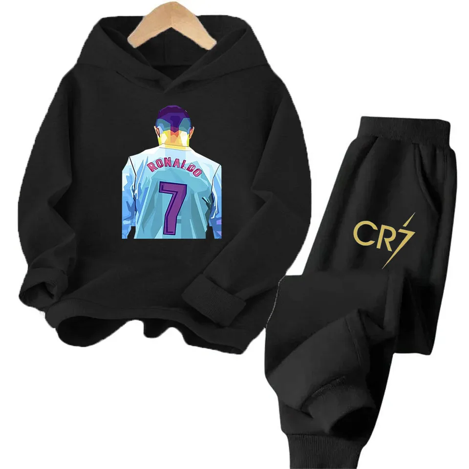 Ronaldo Baby Sports košeľa CR7 Detská futbalová mikina+nohavice s dvoma kusmi detským chlapcom oblečenie Messi Boys