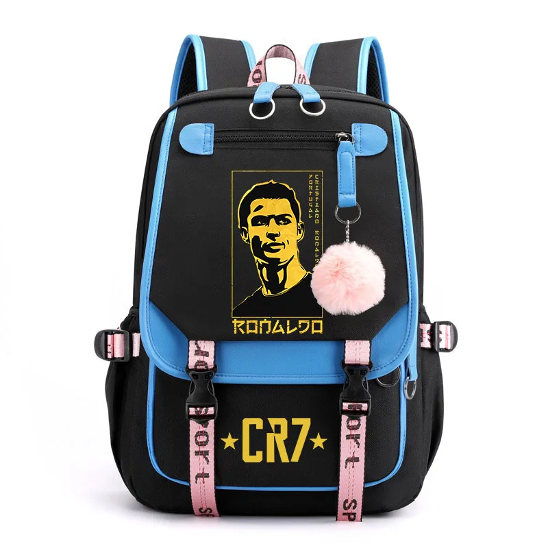 Ronaldo neformálny batoh Teenage Student Schoolbag Girls Girls Bag Outdoor Travel Bag Girls Bag