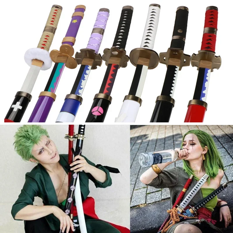 Roronoa Zoro Katana Sword Anime Cosplay Trafalgar Law Kiletsu Yama Shusui japonská samurajská drevená hračka Swords Catana Decorácie