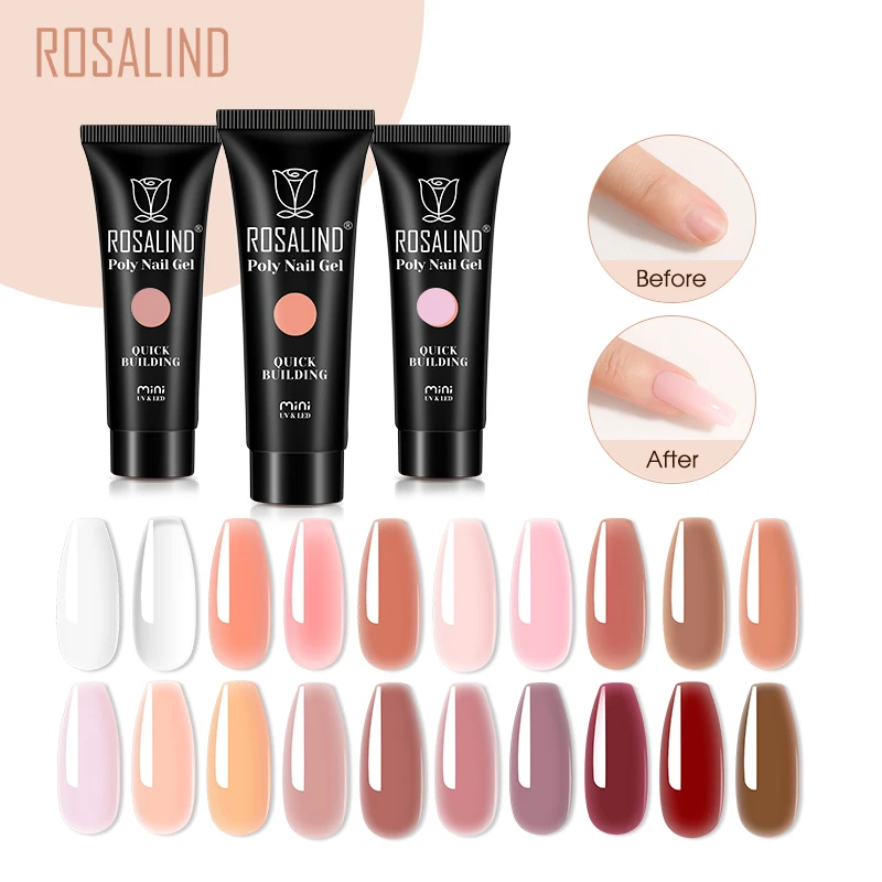 Rosalind 12/15 ml poly nechtového gélu Semi Permanentná akrylová tekutina krištáľový necht na nechty polopreme UV LED GEL GEL na nechty DIY Exkluzívne