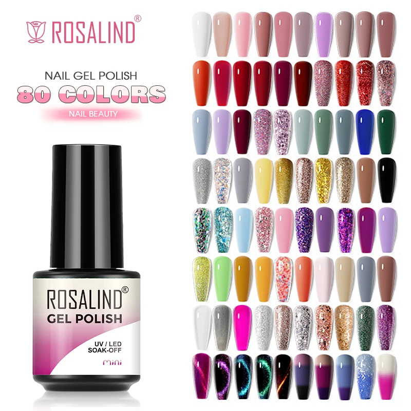 Rosalind Cat Eye Lesk Leskry Hybrid Hybrid Les Polmit permanentný nechtový umelecký umenie Teplota Base Teplota Zmenená gélová lak na nechty