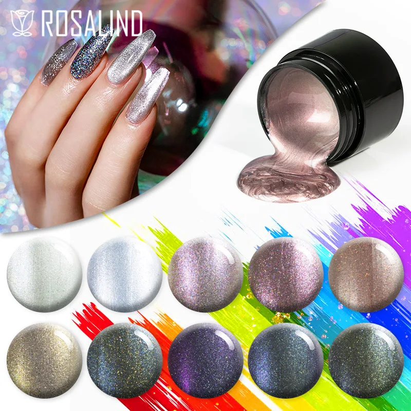 Rosalind Gel lak lak na nechty mačacie niť hybridné laky lesklý horný základný kabát pre nechty nastavené polotrvánne pre manikúru nechtové umenie