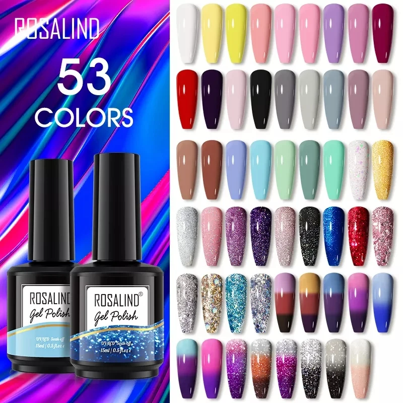 Rosalind Gel lak na nechty 15 ml laku hybridný polotrvácny trvalého trblieta