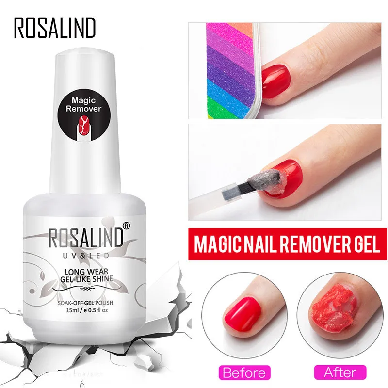 Rosalind Magic Remover na nechtový gél lak Rýchlo čistenie do 2-3 minút nasiaknutím gélového laku na nechty na nechty na nechty