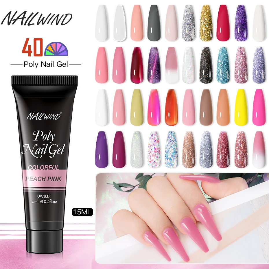 Rosalind Poly nechtový gél Mini 10 ml/15 ml tuhé predlžovanie nechtov na nechty na nechty na nechty Poly natiahnite gélové lampy na nechty UV lampu na nechty.
