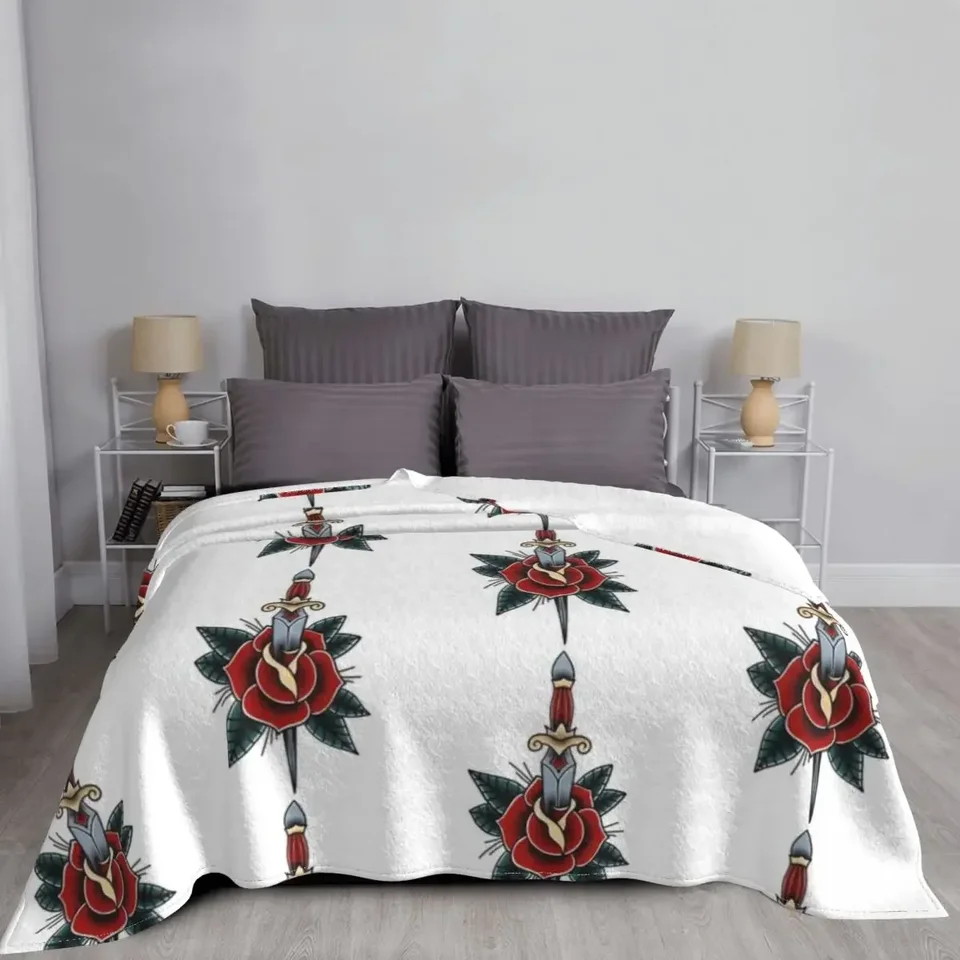 Rose & Dagger hod prikrývky Fluffy Softts Soft Plyš na prašné cestovanie pre dekoratívne polárne prikrývky pohovky