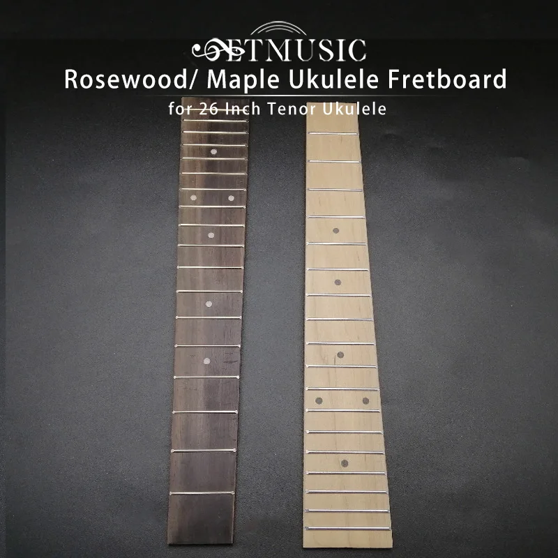 Rosewood/ Maple Fretboard ukulele hmatníka pre 26 palcový tenor ukulele so 4 mm bodkami 18 Fretboard UK Parts