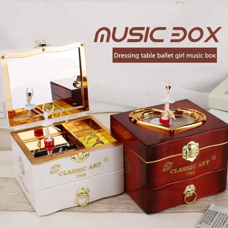 Rotujúci tanečník vyrytý hudobný box narodeniny darčeky šperky vintage hudobná krabica retro párty rekvizity pre priateľku Valentine