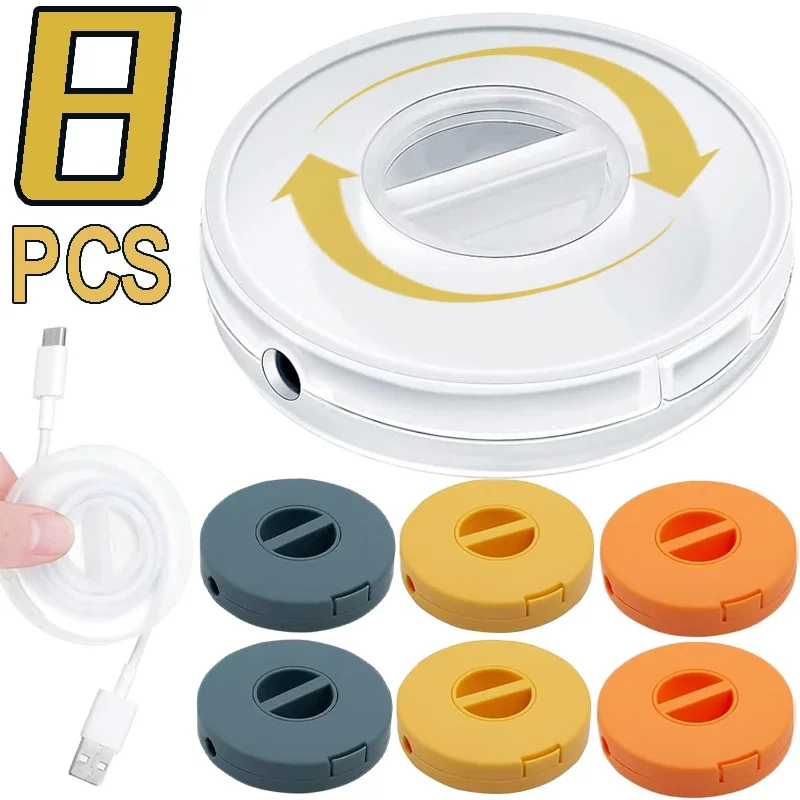 Round Cable Winder Dractactable Cable Management nabíjanie káblov Organizátor Prenosný drôt nabíjačky pre auto domácu kanceláriu